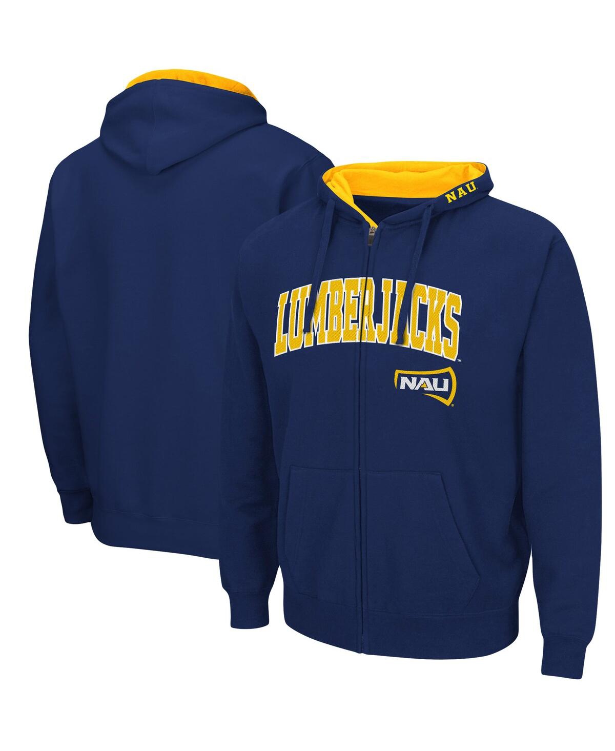 Shop Colosseum Men's  Navy Northern Arizona Lumberjacks Arch And Logo 3.0 Full-zip Hoodie