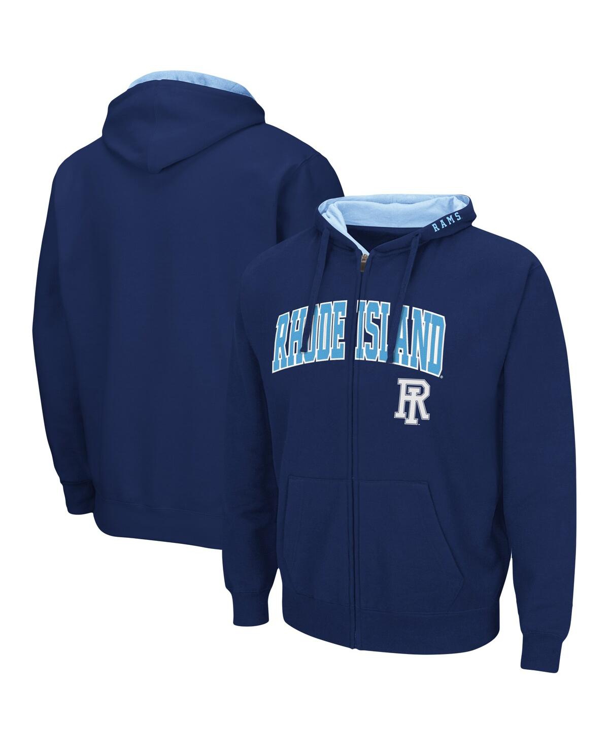 Colosseum Men's  Navy Rhode Island Rams Arch And Logo 3.0 Full-zip Hoodie In Navy