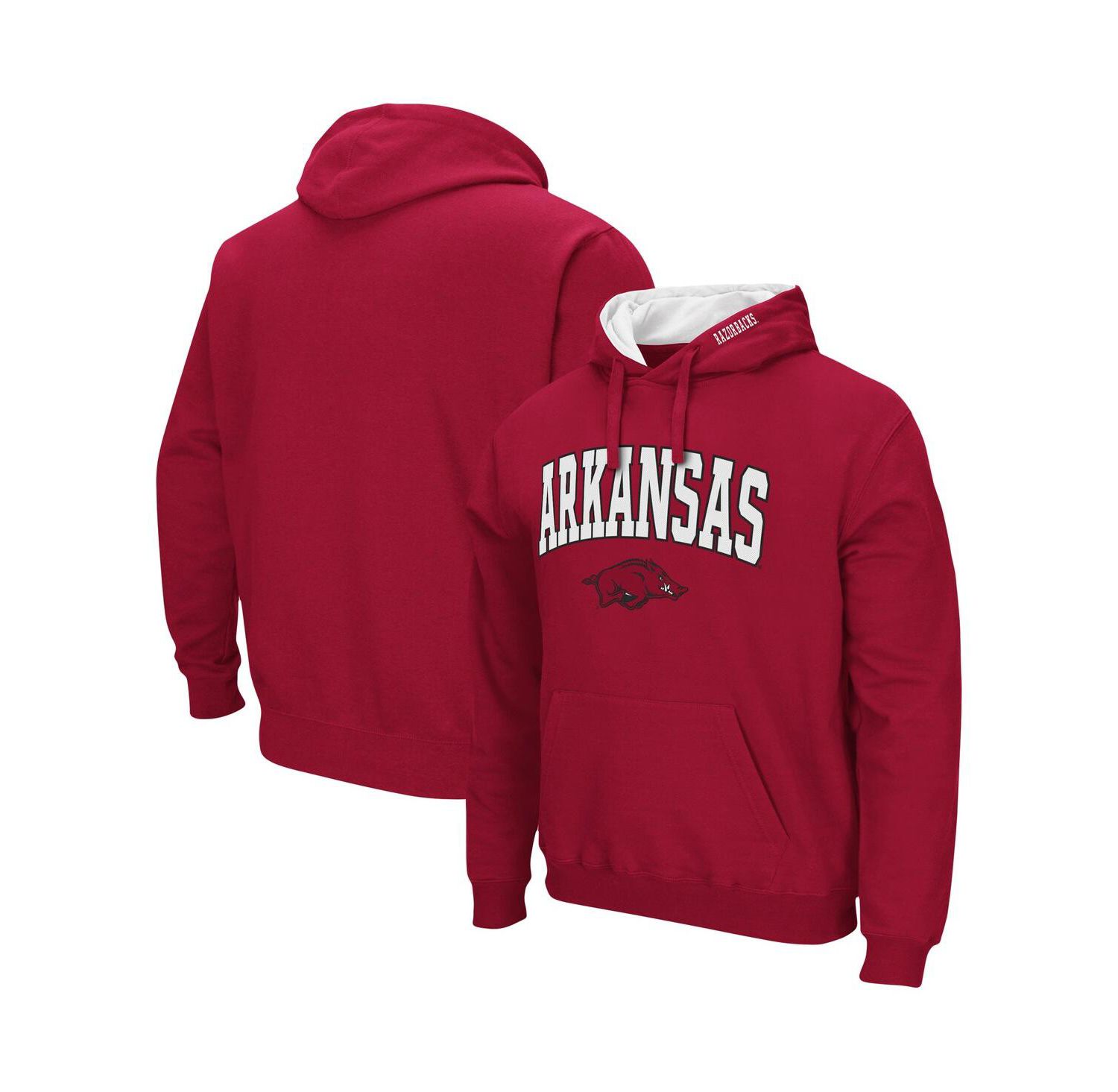 Men's Arkansas Razorbacks Arch and Logo 3.0 Pullover Hoodie