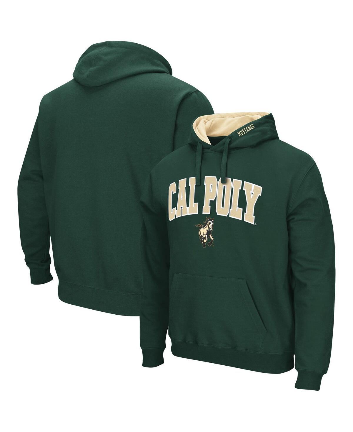Shop Colosseum Men's  Green Cal Poly Mustangs Arch And Logo Pullover Hoodie
