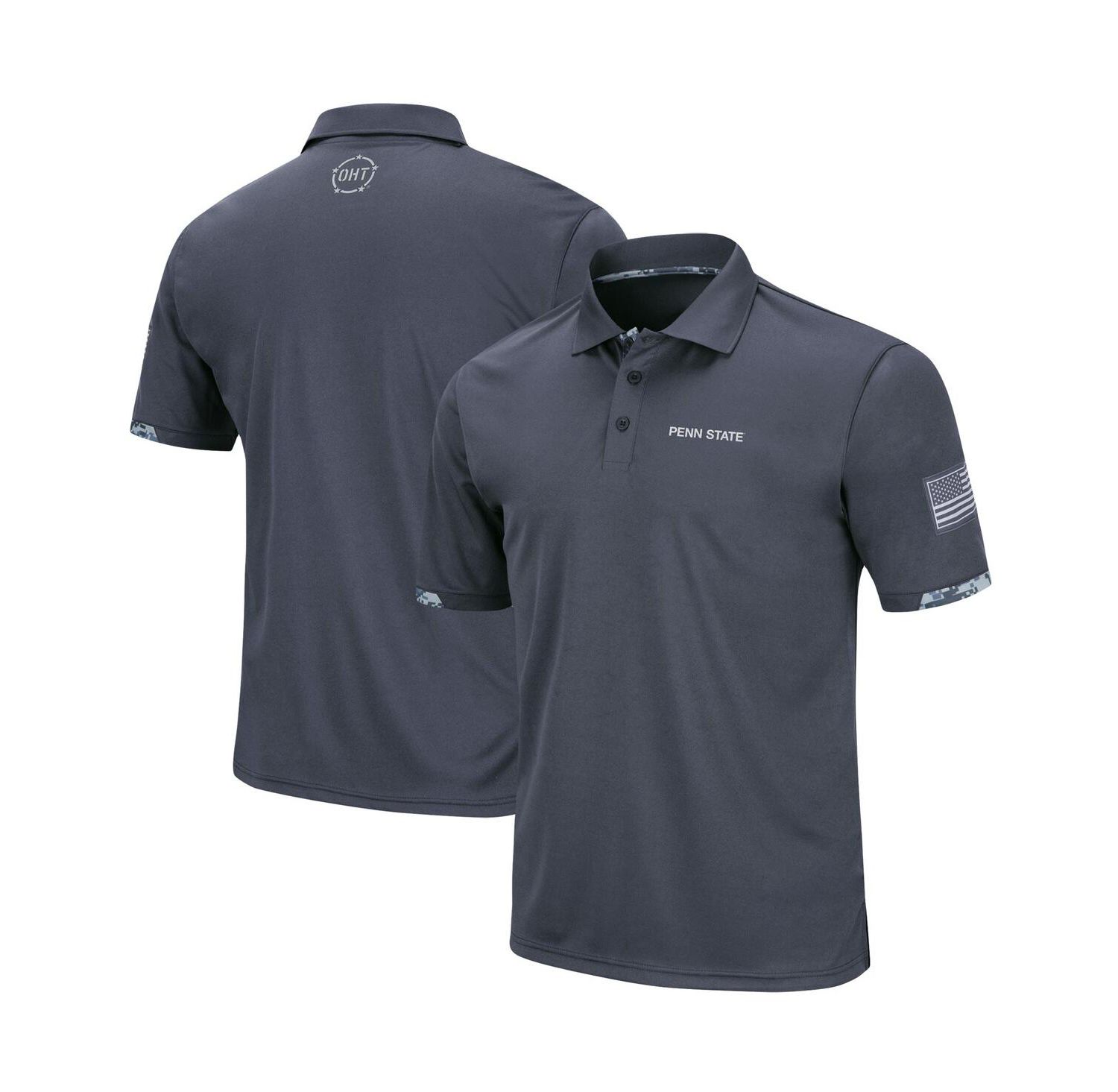 Men's Charcoal Penn State Nittany Lions Big and Tall OHT Military-Inspired Appreciation Digital Camo Polo Shirt