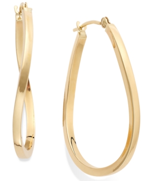image of Twist Hoop Earrings in 10k Gold