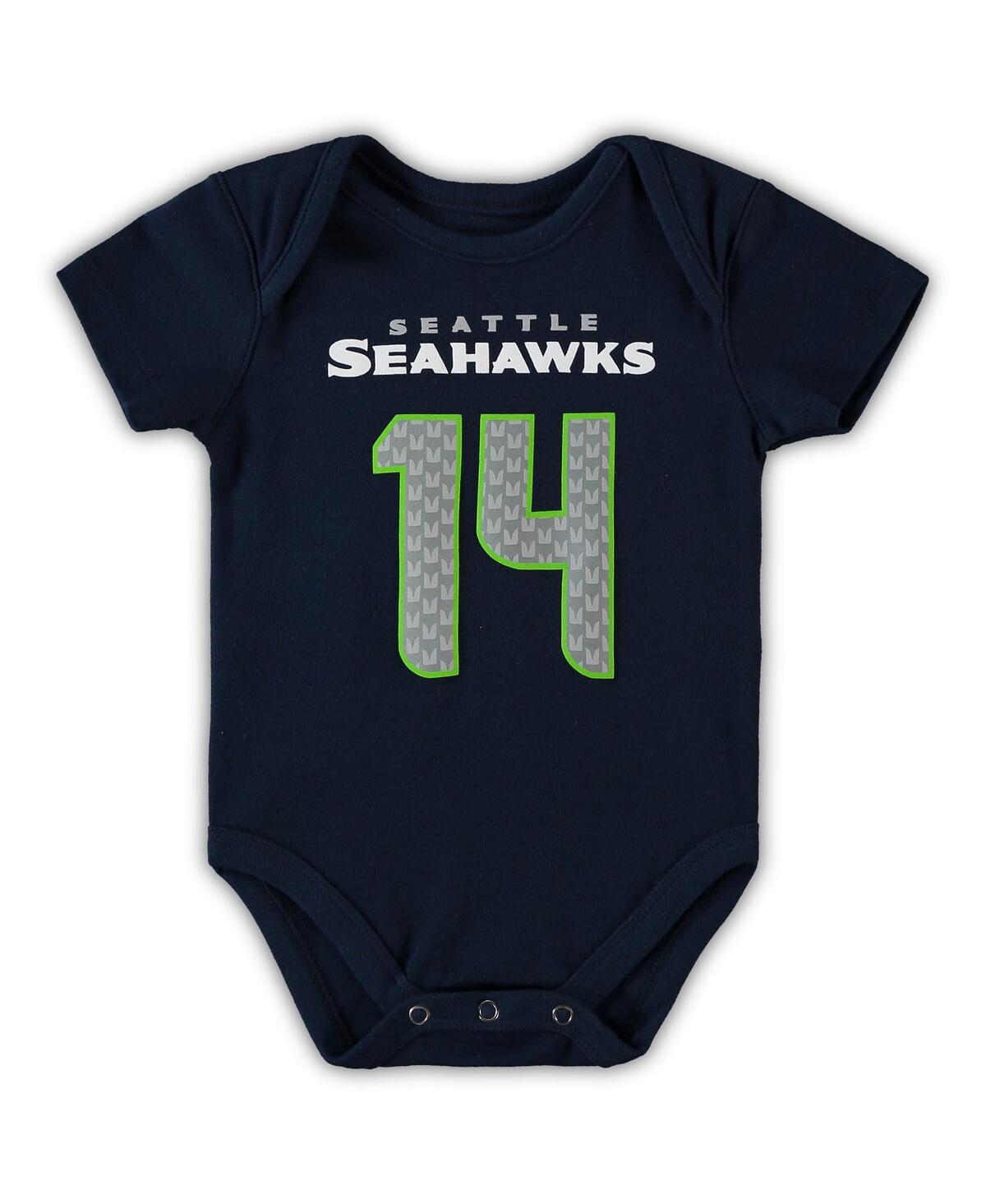 Newborn Infant Boys and Girls Dk Metcalf CollegeSeattle Seahawks Mainliner Player Name Number Bodysuit - Navy