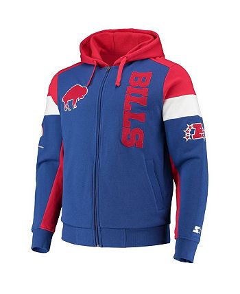 Men's Starter Royal/Heather Charcoal Buffalo Bills Extreme Pullover Hoodie