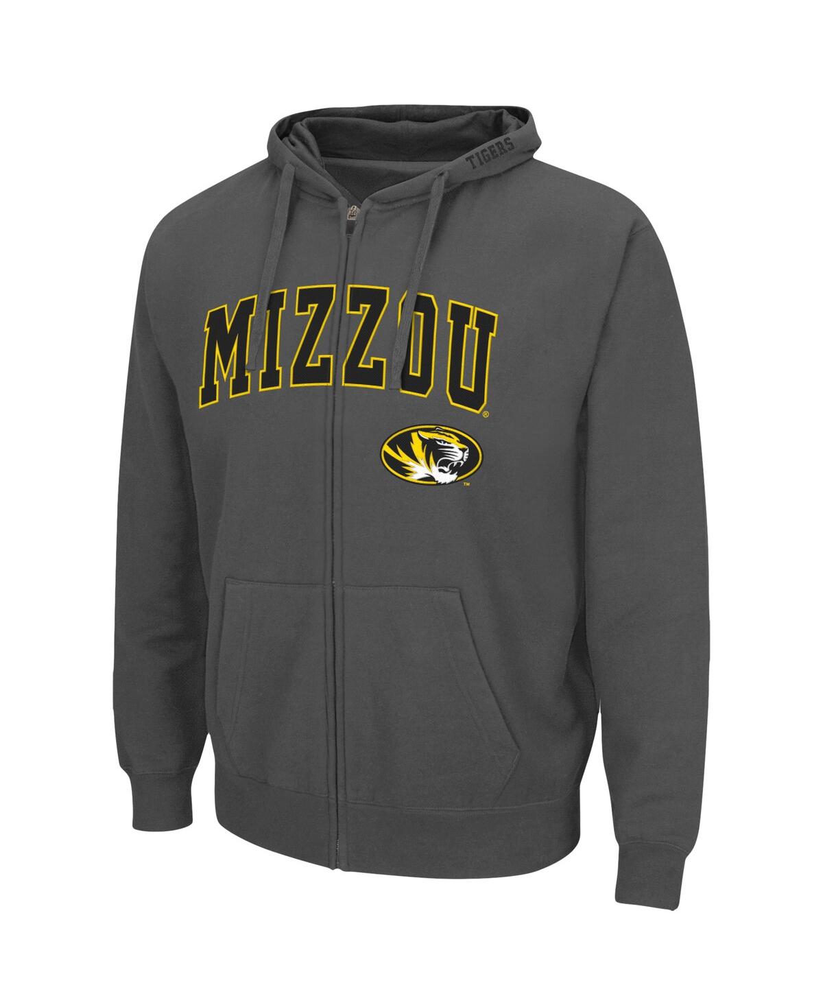 Colosseum Men's  Charcoal Missouri Tigers Arch And Logo 3.0 Full-zip Hoodie In Charcoal
