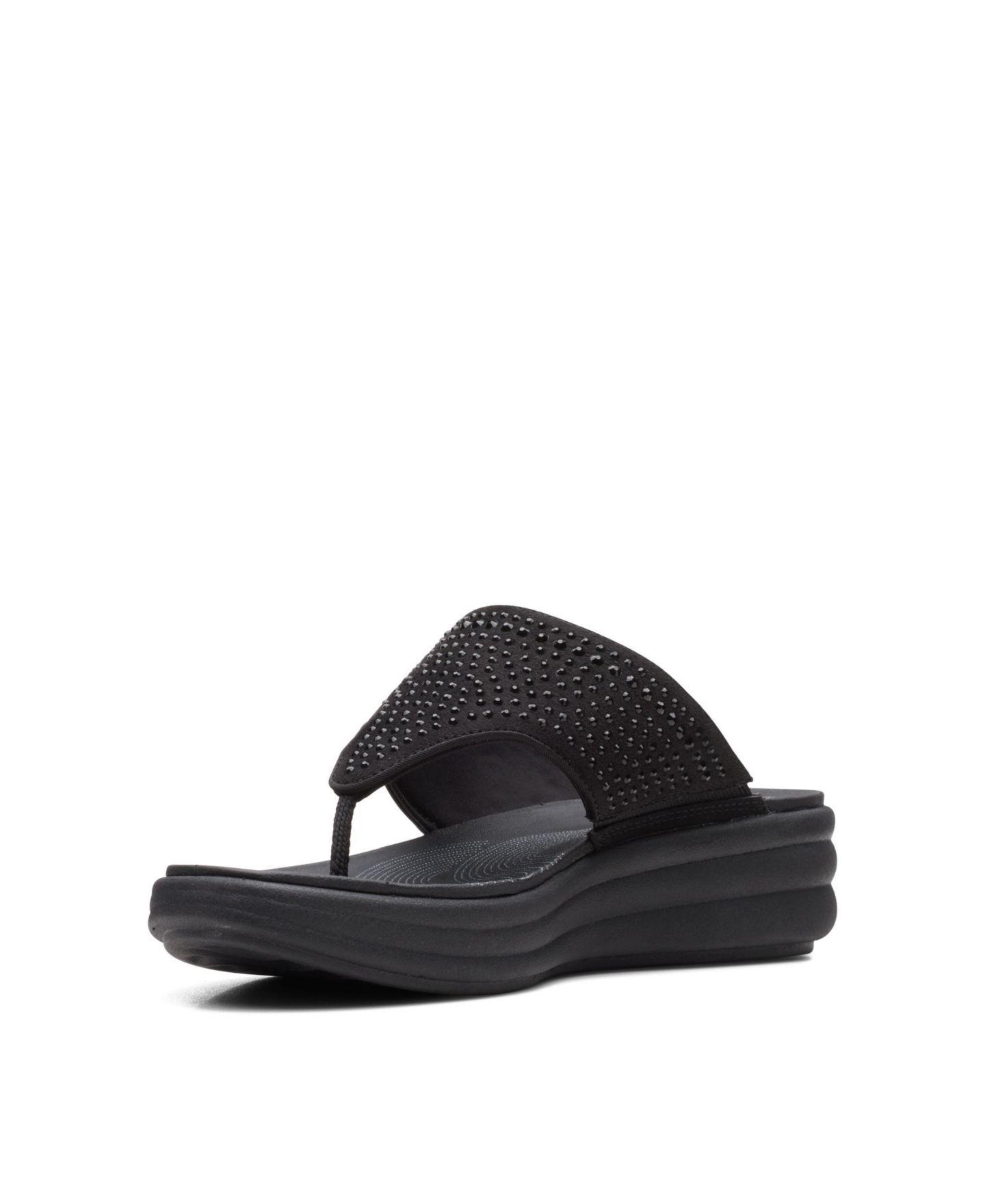Женские сандалии Clarks Cloudstepper Drift Jaunt Wedge, цвет: Чёрный — фото 4