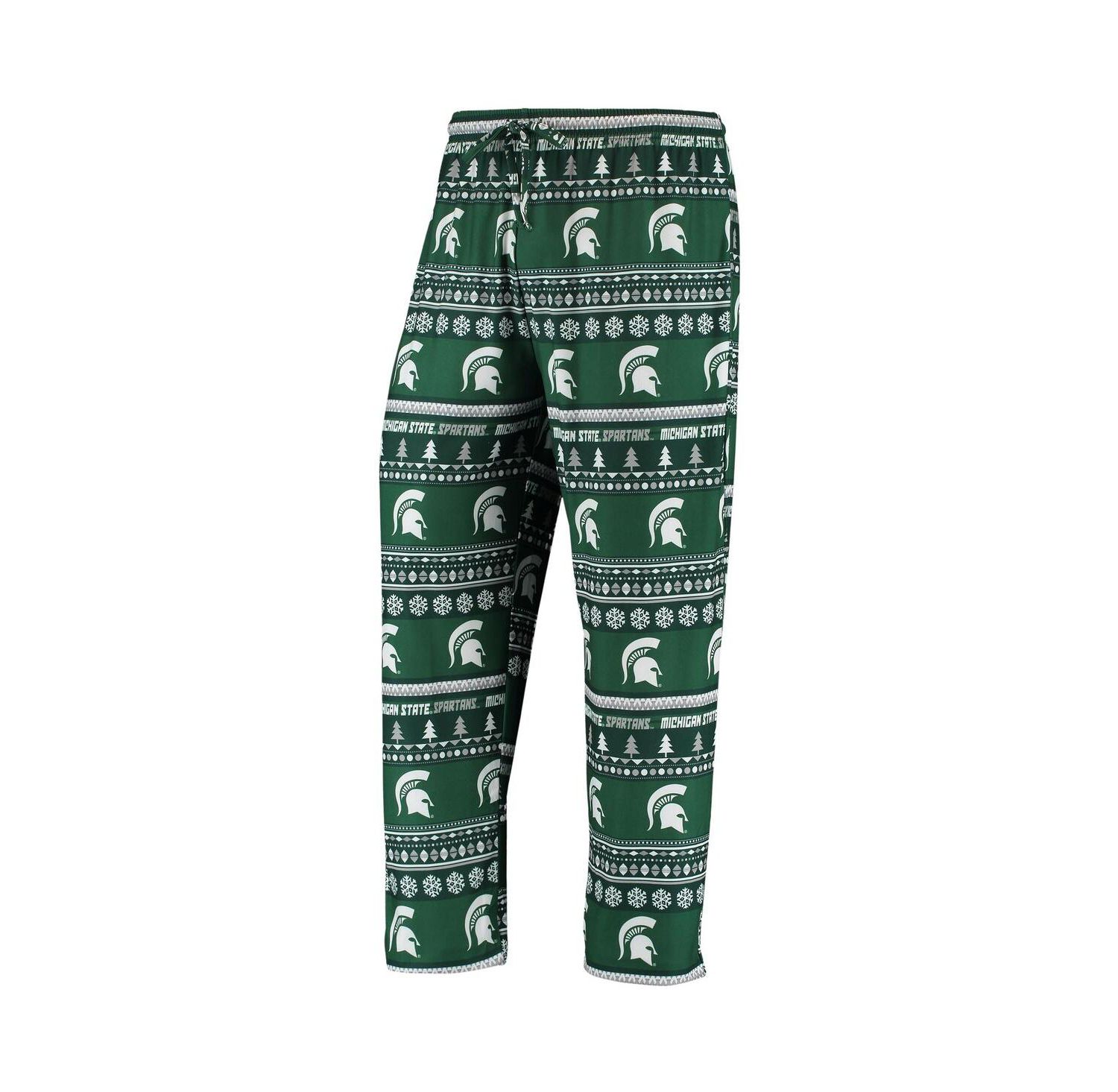 Men's Green Michigan State Spartans Ugly Sweater Knit Long Sleeve Top and Pant Set