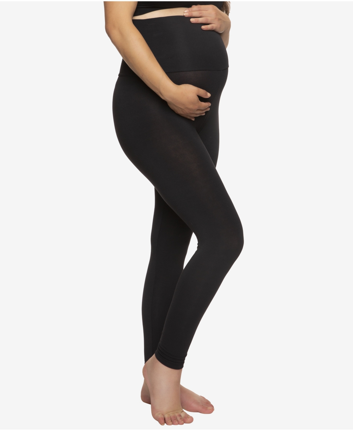 Felina Essentials Soft Suede Mid-rise Legging In Black