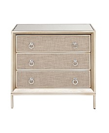 Linen and Wood Glam Chest