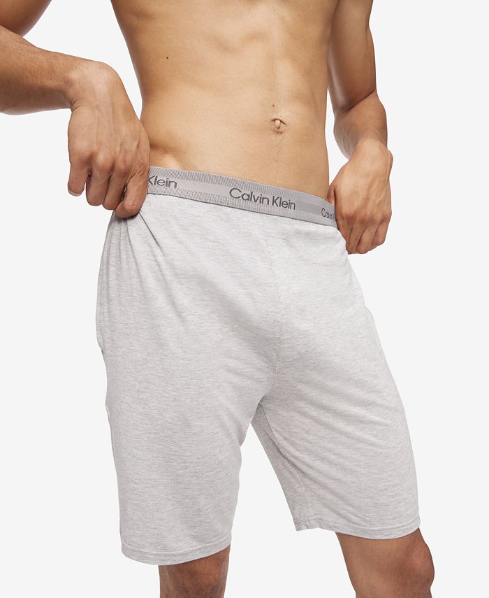 for Men Grey Calvin Klein Square Logo Pyjama Shorts in Grey Heather Mens Clothing Nightwear and sleepwear 