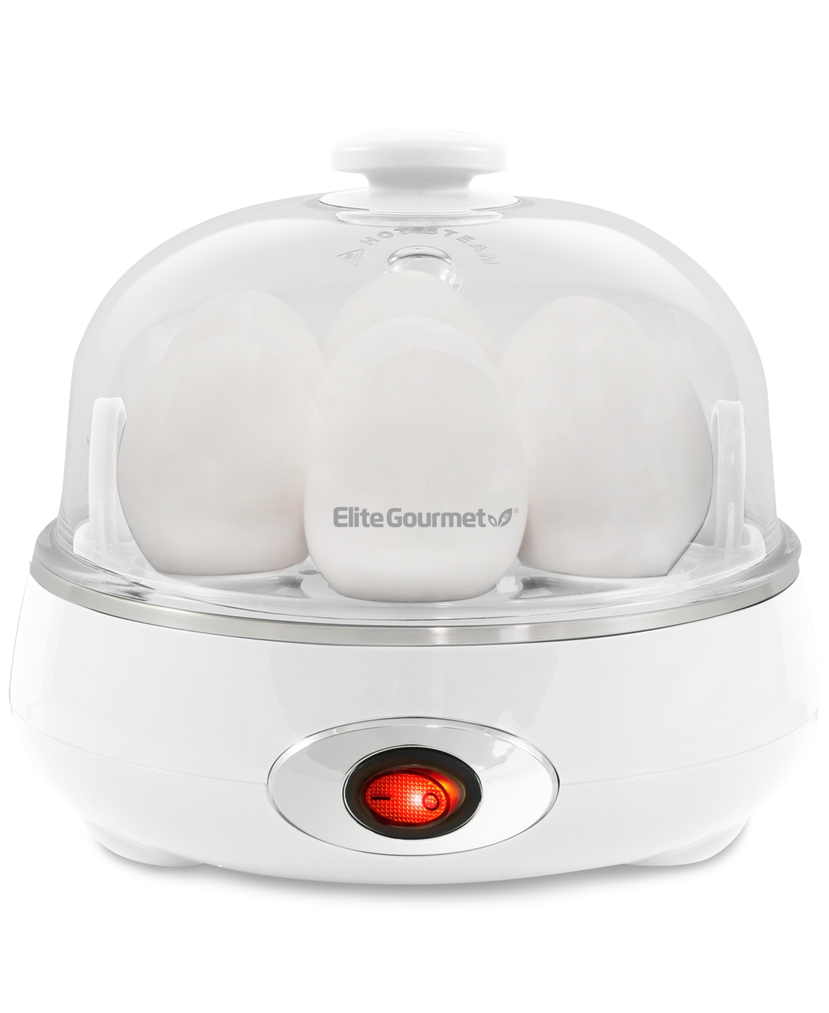 Elite Gourmet Automatic 2-Tier Egg Cooker/Steamer, White