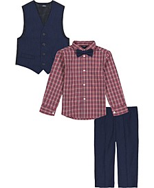 Toddler Boys Chalk Stripe Vest 4 Piece Set