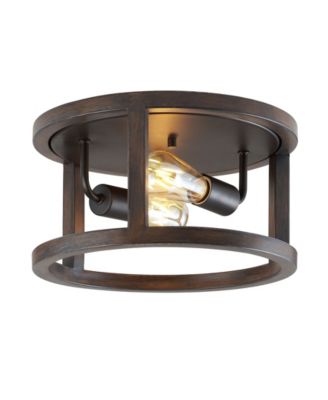 Atelier 2-Light Rustic Industrial LED Flush Mount