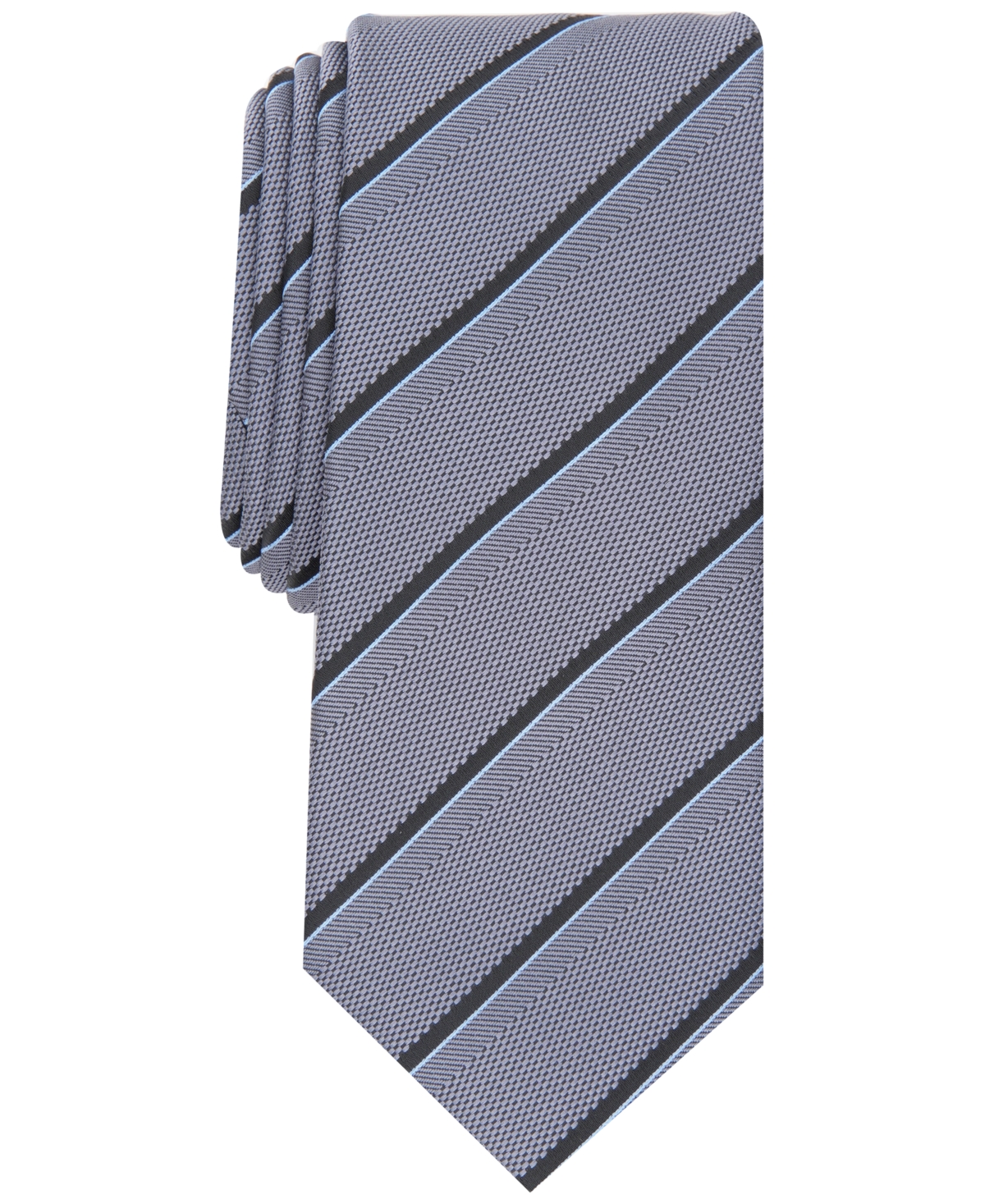 Men's Clarkson Stripe Tie, Created for Macy's - Charcoal