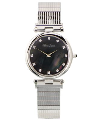Pierre Laurent - Women's Swiss Classic Diamond (1/8 ct. t.w.) Stainless Steel Bracelet Watch 24mm