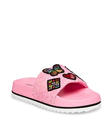 Little Girls Glitter Foot Bed Sandals