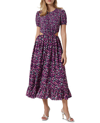 French Connection Printed Cutout Midi Dress - Macy's