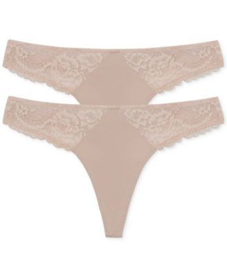 Women's Minx No-Show Comfortable Lace Thong 2 Pack