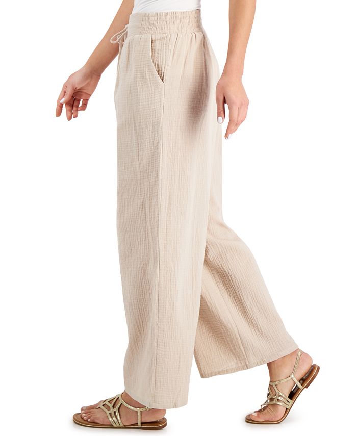JM Collection Wide Leg Gauze Pants, Created for Macy's Macy's