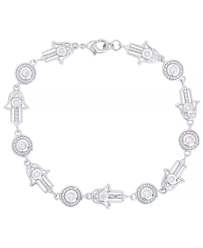 Diamond accented Hamsa Hand bracelet