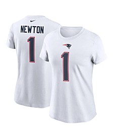 Women's Cam Newton White New England Patriots Name and Number T-Shirt