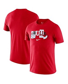 Men's Red Chicago Bulls 2021/22 City Edition Essential Wordmark Collage T-shirt