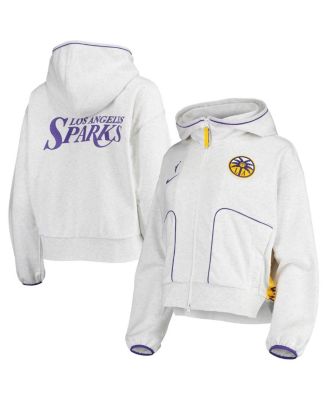 Women's Gray Los Angeles Sparks Performance Full-Zip Hoodie