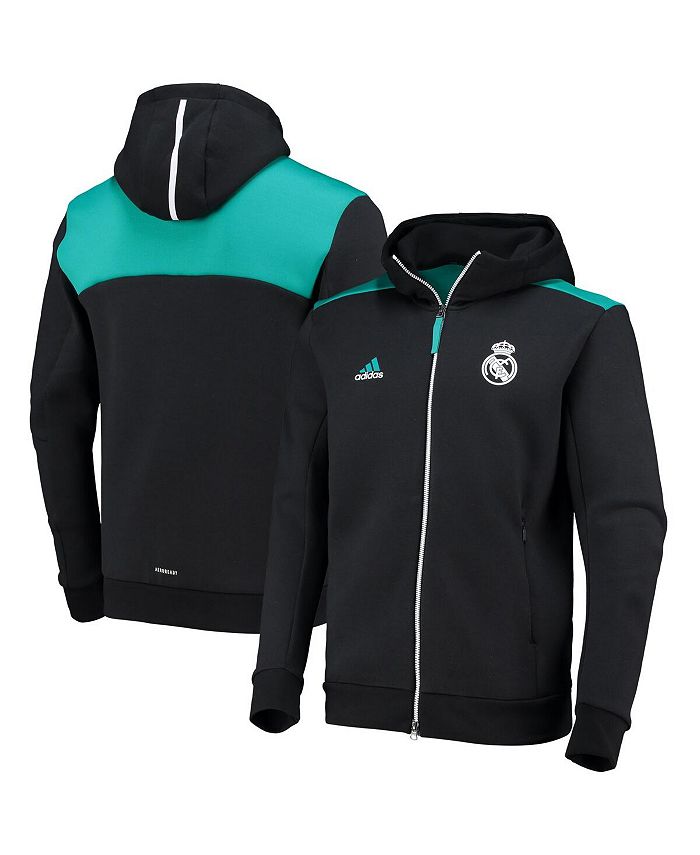 adidas Men's Black Real Madrid Zne Aeroready FullZip Hoodie Jacket Macy's