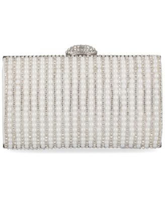 macy's silver clutch purse