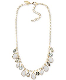 Gold-Tone Multi-Stone Shaky Statement Necklace, 18" + 3" extender, Created for Macy's