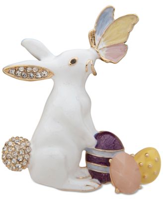 Anne Klein - Gold-Tone Pav&eacute; Easter Bunny Pin