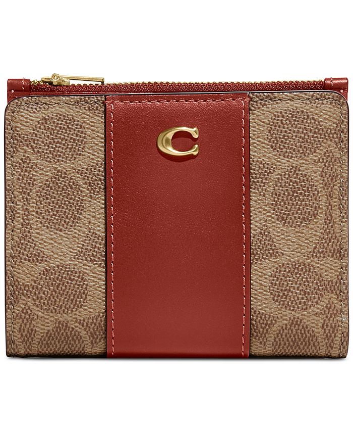 COACH Coated Canvas Signature Bifold Snap Wallet & Reviews - Handbags &  Accessories - Macy's