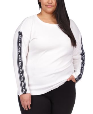 Michael Kors Plus Size Logo-Tape Top Macy's