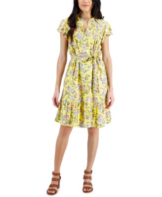 macys yellow cocktail dress