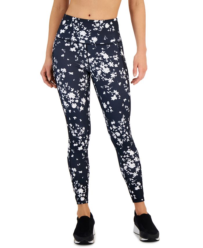 ID Ideology Women's Compression Floral-Print Side-Pocket 7/8 Leggings,  Regular & Petite, Created for Macy's - Macy's