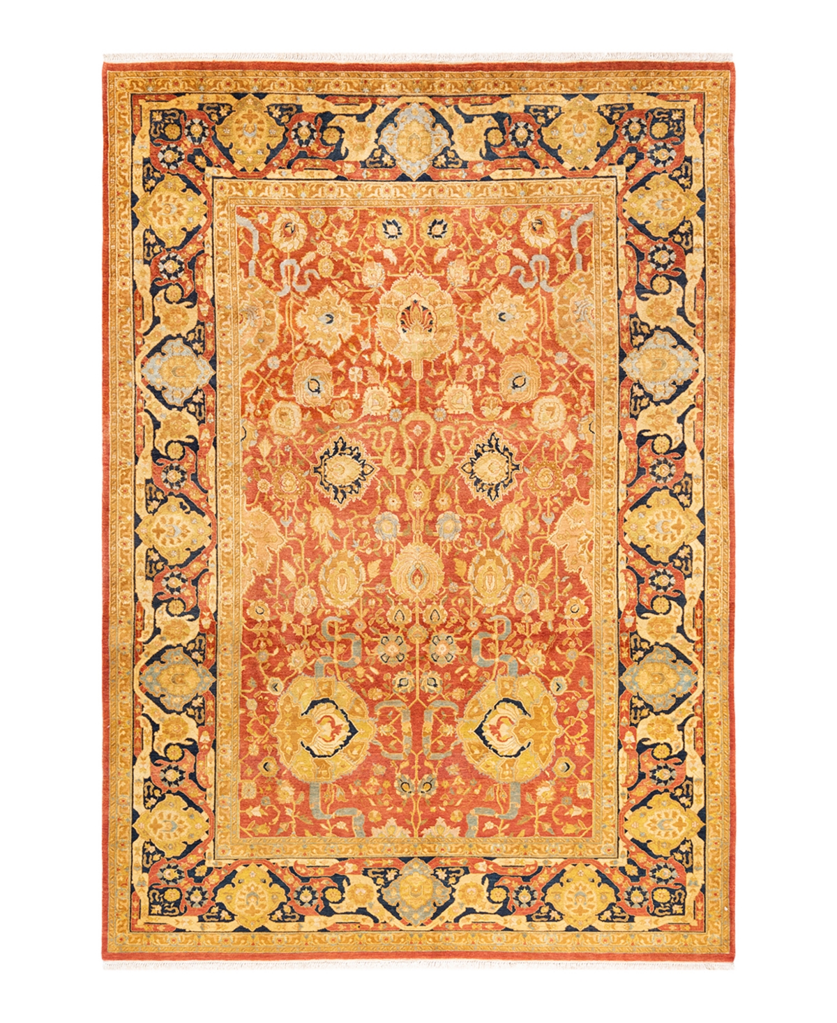 Closeout! Adorn Hand Woven Rugs Mogul M122618 6'1in x 8'10in Area Rug - Orange
