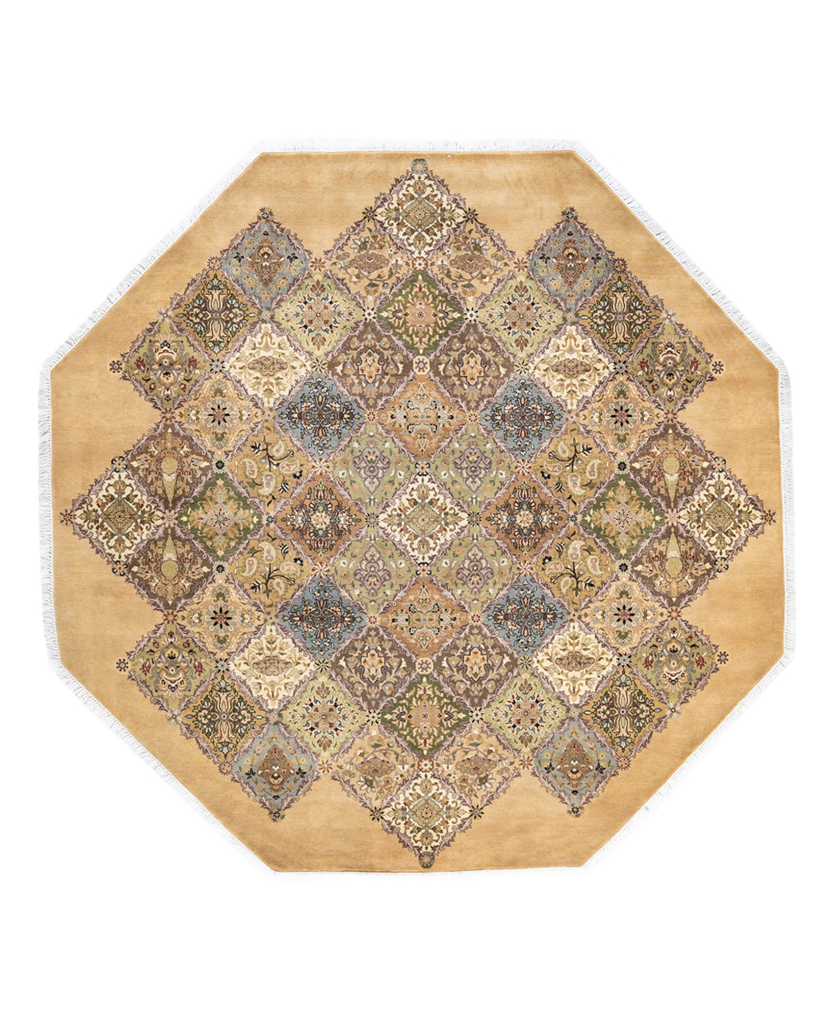 Closeout! Adorn Hand Woven Rugs Mogul M16415 7'1in x 7'1in Octagon Area Rug - Yellow