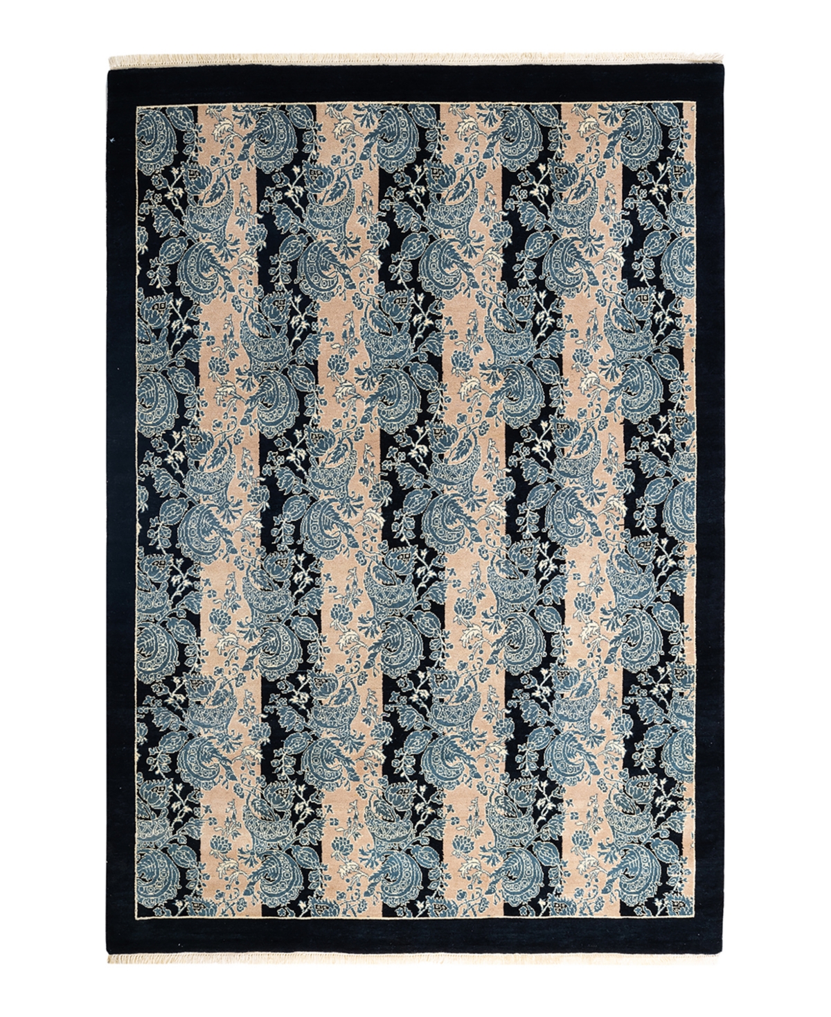 Closeout! Adorn Hand Woven Rugs Mogul M1622 4'4in x 6'6in Area Rug - Black