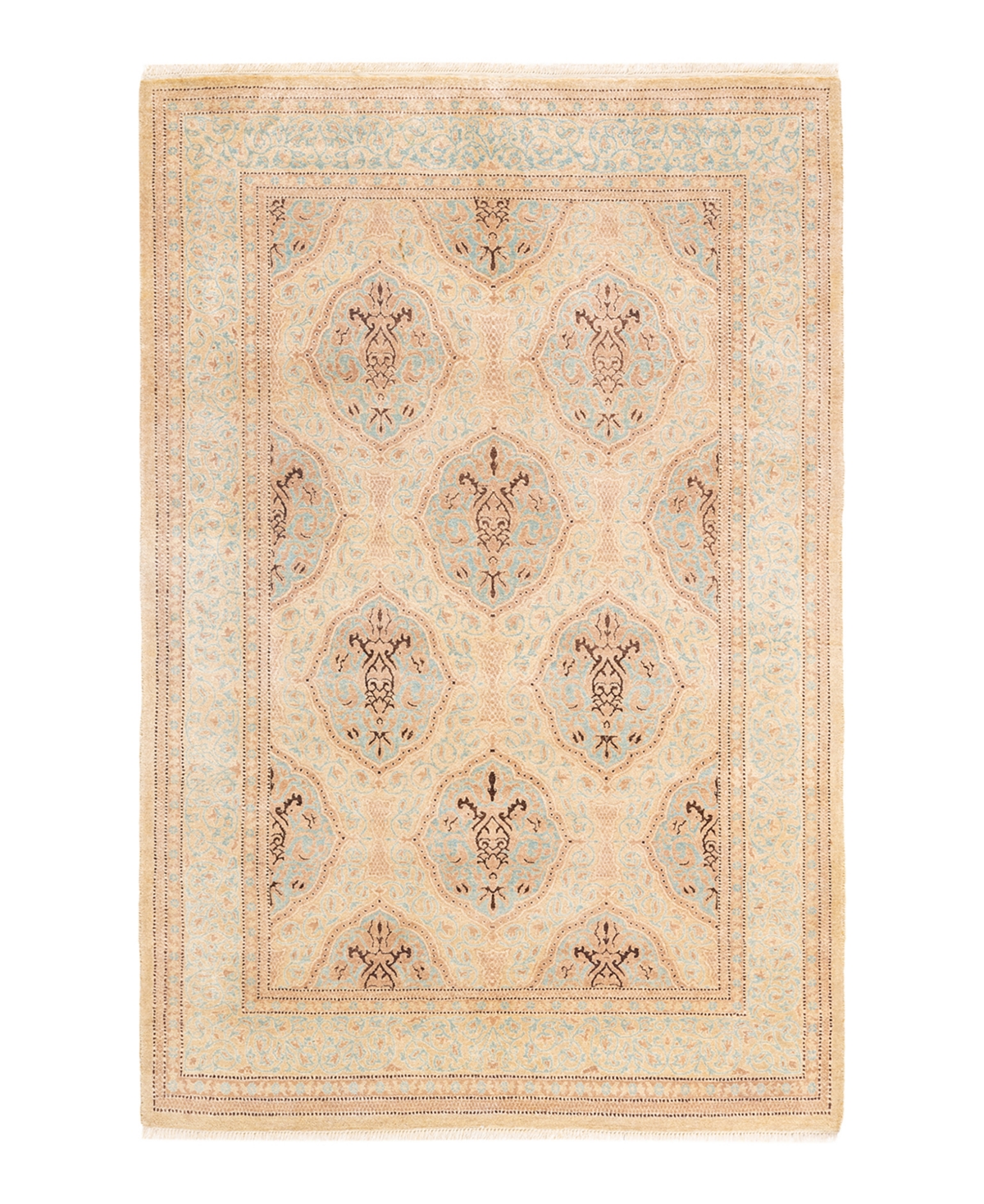 Closeout! Adorn Hand Woven Rugs Mogul M16221 4'1in x 6'3in Area Rug - Ivory