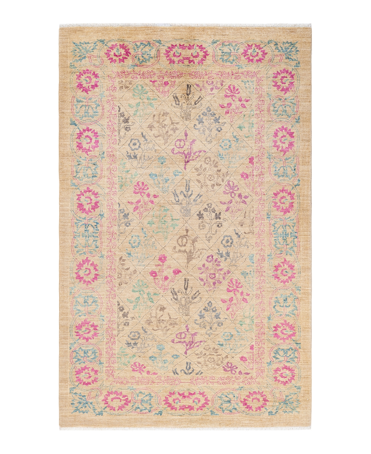 Closeout! Adorn Hand Woven Rugs Eclectic M1799 4'10in x 8' Area Rug - Ivory