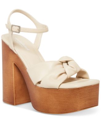 cool planet by Steve Madden - Women's Jilly Knotted Wood Platform Sandals