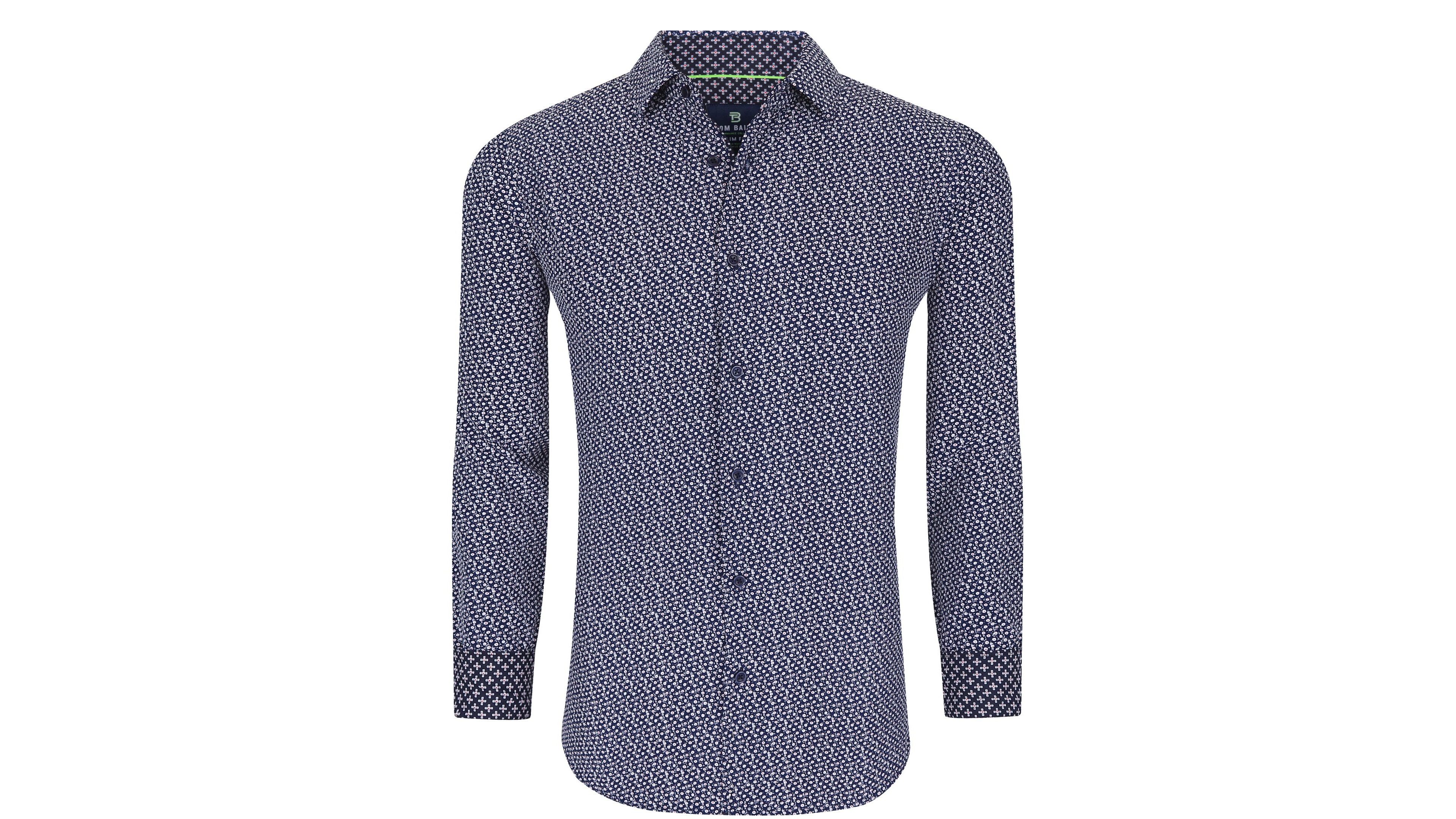 Tom Baine Men's Slim Fit Performance Geometric Button Down Shirt