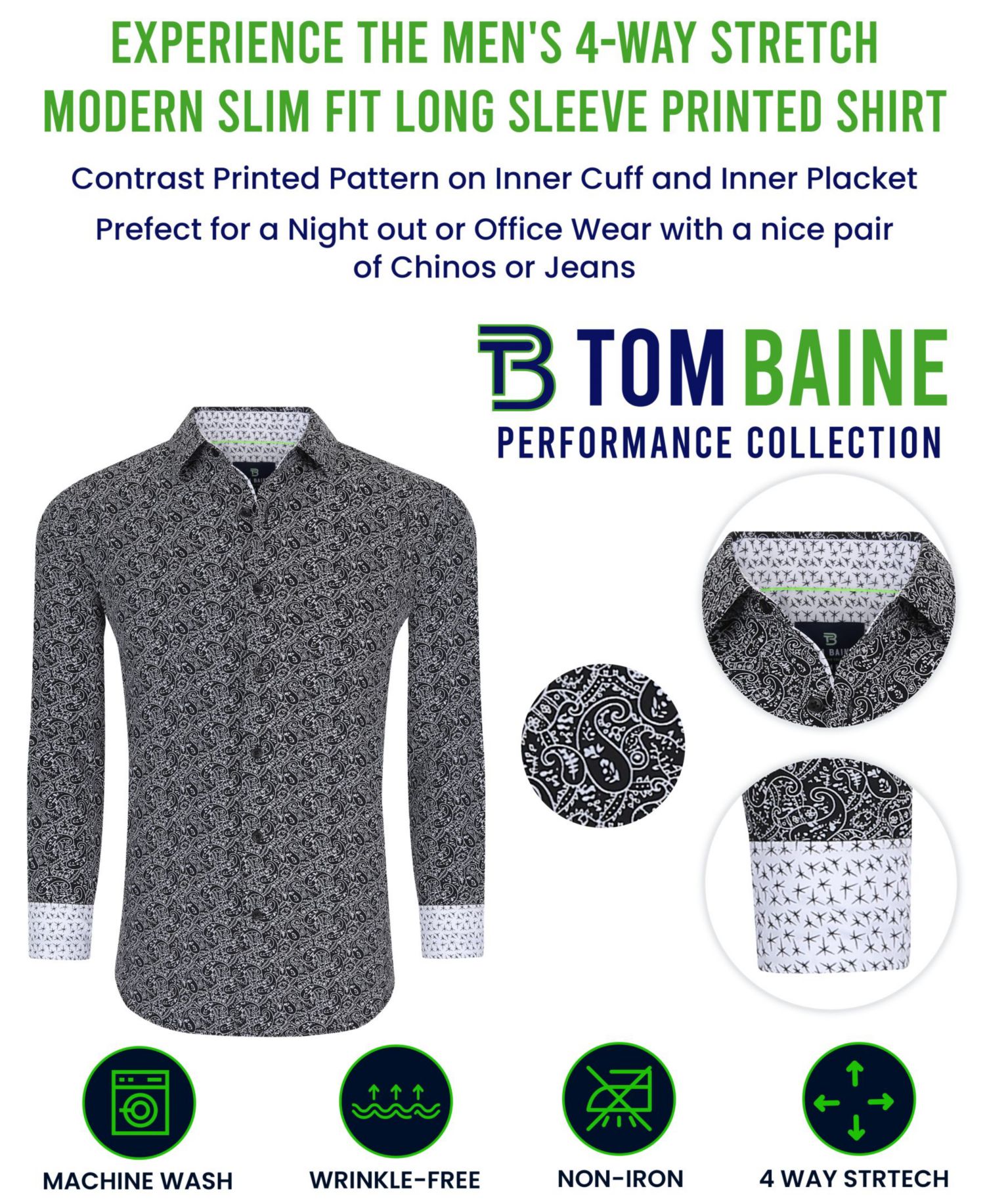 Men's Slim Fit Performance Solid Button Down Shirt