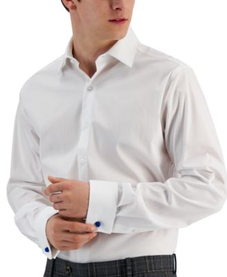 Men's Slim Fit Stain Resistant French Cuff Dress Shirt