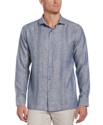 Multi-Pintucked Linen Guayabera Shirt 