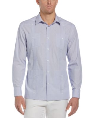 Textured Dobby Stripe Guayabera Shirt 