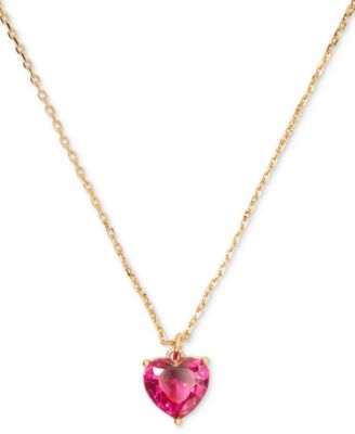 Gold-Tone Birthstone Heart Pendant Necklace, 16" + 3" extender
