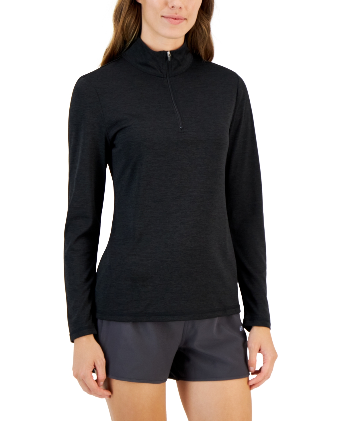 Id Ideology Women's Essentials Quarter-zip Top, Created For Macy's In Forsynthia