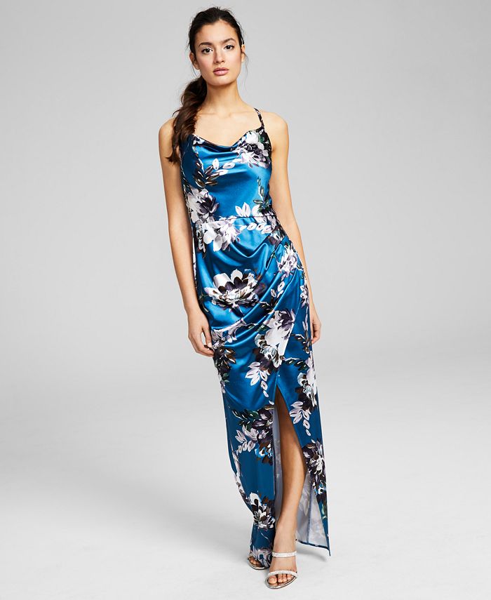 BCX Juniors Printed Cowlneck Gown Created for Macy s Macy s
