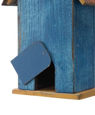 10.25" Retro Birdhouse with 3D Flowers